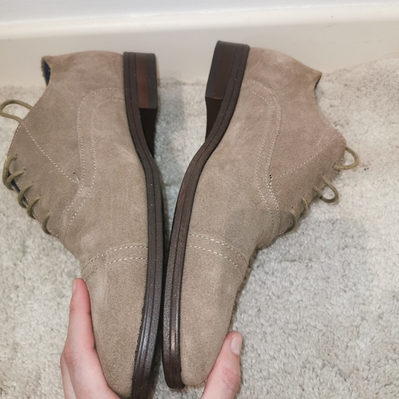 Joseph Abboud size 9 suede neutral shoes - Picture 3 of 6